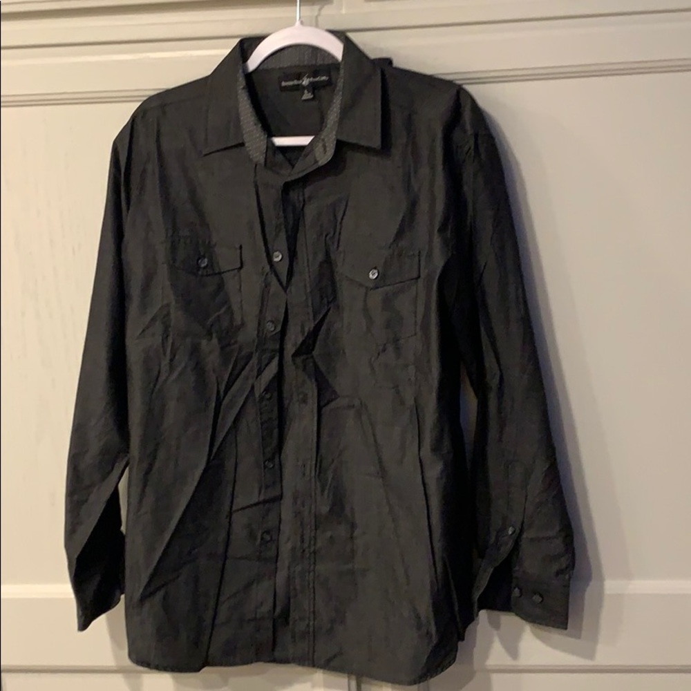 Dark Gray Long Sleeve Button Up